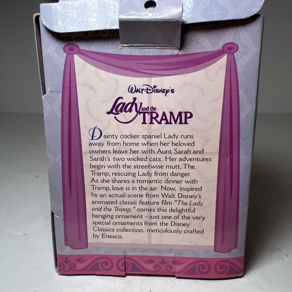 ENESCO Disney's Lady And The Tramp SPAGHETTI DINNER KISS Christmas Ornament RARE - Picture 4 of 5